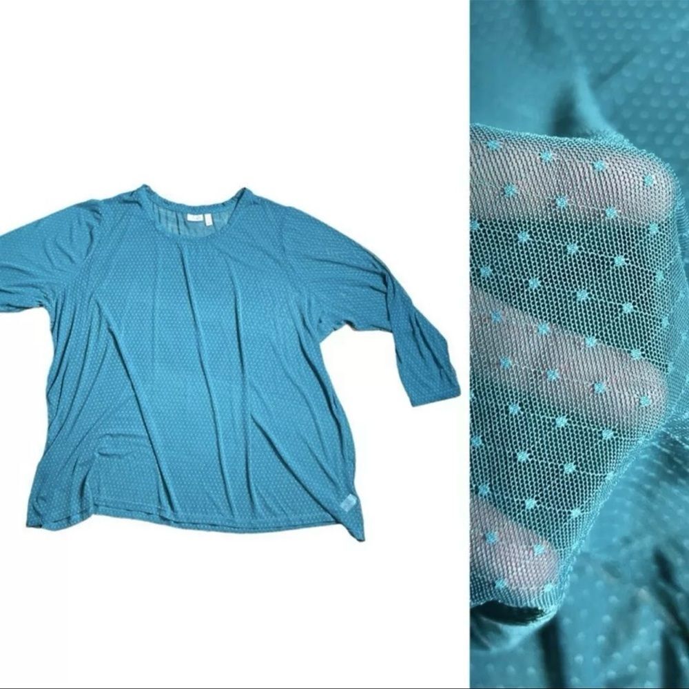 LOGO by lori goldstein lightweight mesh pullover shirt top womens size 5x nylon